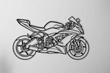 Kawasaki Ninja ZX-6R Motorcycle Detailed Silhouette Metal Wall Art Wall Art