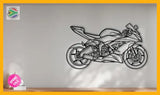 Kawasaki Ninja ZX-6R Motorcycle Detailed Silhouette Metal Wall Art Wall Art