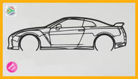 Nissan Gtr R35 Detailed Side Silhouette Metal Wall Art