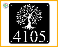 Olive Tree House Number Sign Wall Art