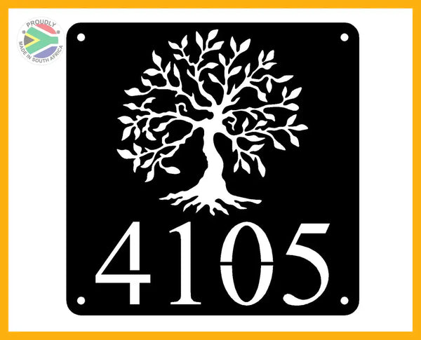 Olive Tree House Number Sign Wall Art