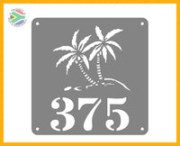 Palm Tree House Number Sign Wall Art