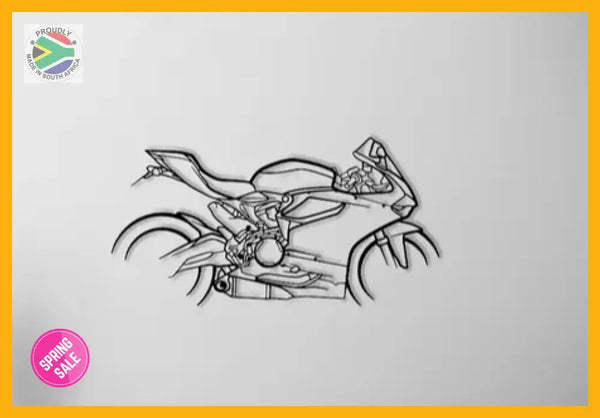 Ducati Panigale 899 Motorcycle Detailed Silhouette Metal Wall Art Wall Art