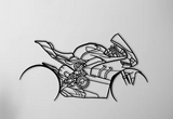 Ducati Panigale V4 SP Motorcycle Detailed Silhouette Metal Wall Art Wall Art