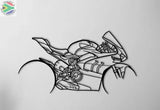Ducati Panigale V4 SP Motorcycle Detailed Silhouette Metal Wall Art Wall Art