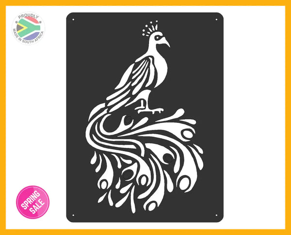 Peacock Laser Cut Wall Art Black Wall
