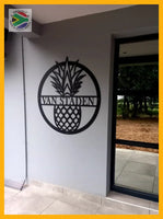 Pineapple Personalised Wall Art Medium 60Cm X / Black Wall Art