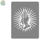 Praying Hands Mounted Wall Art Stainless Steel Brush Finish