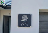 Protea Flower House Number Sign Wall Art