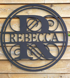 Personalised Split Alphabet Wall & Porch Monograms Art