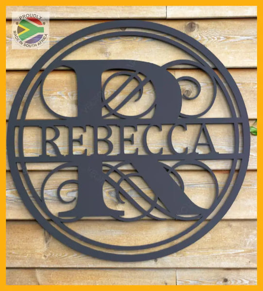 Personalised Split Alphabet Wall & Porch Monograms Art