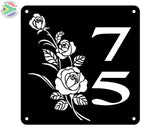 Rose Street House Number Sign Wall Art