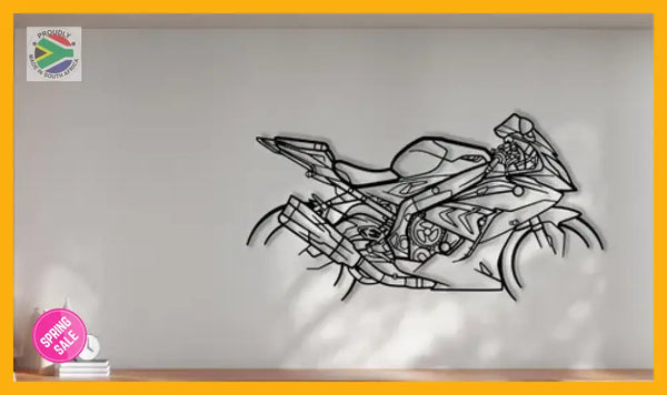 BMW S 1000 RR Motorcycle Detailed Silhouette Metal Wall Art Wall Art