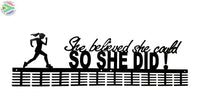 She Believed She Could 100 Tier Medal Hanger Black Sports Medal Hangers