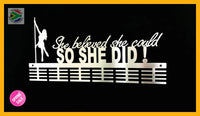 Pole Dancing She Believed She Could 48 Tier Medal Hanger Stainless Steel Brush Finish Sports Medal