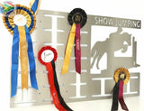 Horse Rosette Hangers Show Jumping Hanger / Stainless Steel Brush Finish
