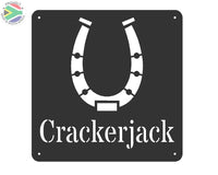 Horse Shoe Stable Name Plaques 300X300 / Black