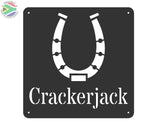 Horse Shoe Stable Name Plaques 300X300 / Black