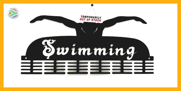 Swimming 48 Tier Medal Hanger Black Sports Medal Hangers