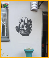 Welcome Cats In A Basket Wall Art Dog Kennel & Run Accessories