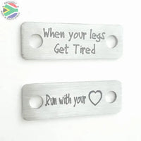 When Your Legs Get Tired Run With Heart Shoelace Tag Set Shoe Lace Tags