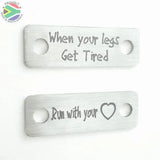 When Your Legs Get Tired Run With Heart Shoelace Tag Set Shoe Lace Tags