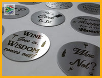 Wine Coasters Laser Etched In Stainless Steel