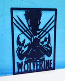Wolverine & Deadpool Marvel Set Wall Art Powder Coated Black Wall Art