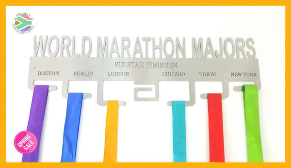 World Marathon Majors 7 Tier Medal Hanger Stainless Steel Brush Finish Sports Medal Hangers