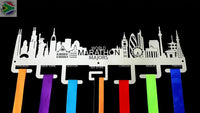 World Marathon Majors City Skyline Medal Hanger Stainless Steel Brush Finish (M-T-O) Sports Hangers