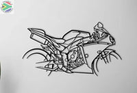 Yamaha YZF-R1 Motorcycle Detailed Silhouette Metal Wall Art Wall Art