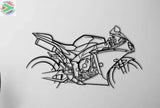 Yamaha YZF-R1 Motorcycle Detailed Silhouette Metal Wall Art Wall Art