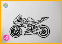 Yamaha YZF-R6 Motorcycle Detailed Silhouette Metal Wall Art Wall Art