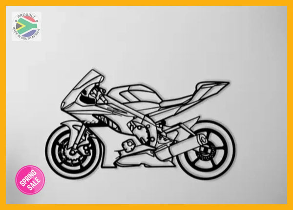 Yamaha YZF-R6 Motorcycle Detailed Silhouette Metal Wall Art Wall Art