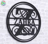 Personalised Split Alphabet Wall & Porch Monograms Art