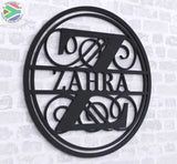 Personalised Split Alphabet Wall & Porch Monograms Art
