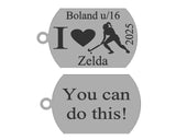 I Love Hockey Personalised Double Sided Laser engraved Key Ring-Bag Tag key Rings