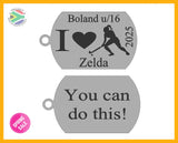 I Love Hockey Personalised Double Sided Laser engraved Key Ring-Bag Tag key Rings