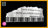 Comrades Route: I Can Do All Things Through Christ 48 Tier Medal Hanger Stainless Steel Brush