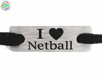 I Love Netball Individual Shoelace Tag Shoe Lace Tags