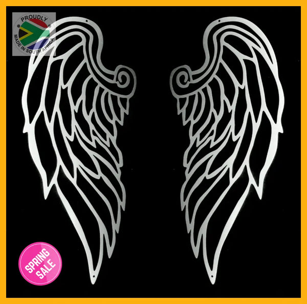 Angels Wings Set Wall Art Stainless Steel Brush Finish / Medium
