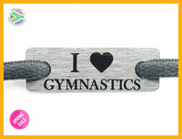 I Love Gymnastics Individual Shoelace Tag Shoe Lace Tags