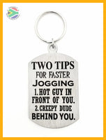 Two Tips For Faster Jogging Lady Design Single Sided Laser Engraved Key Ring-Bag Tag Key Rings