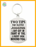 Two Tips For Faster Jogging Lady Design Single Sided Laser Engraved Key Ring-Bag Tag Key Rings