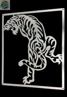 Tiger Stalking Mounted Wall Stainless Steel Brush Finish Art