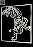 Tiger Stalking Mounted Wall Stainless Steel Brush Finish Art