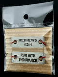 Hebrews 12:1 Run With Endurance Shoelace Tag Set Shoe Lace Tags