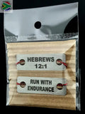 Hebrews 12:1 Run With Endurance Shoelace Tag Set Shoe Lace Tags