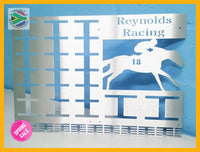 Personalized Rosette & Medal Hanger In A Stainless Steel Brush Finish Horse Hangers