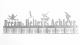 Dream Believe Achieve Gymnastics Mag 72 Tier Medal Hanger Stainless Steel Brush Finish Sports Medal